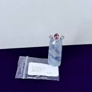 New Ryze Party Core Line Dusty Rose CZ Ring .925 Sterling Silver Size 8